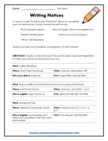 Life Skills Worksheets