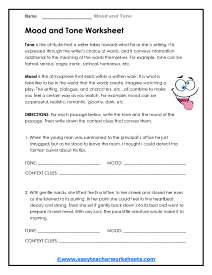 Mood and Tone Worksheets