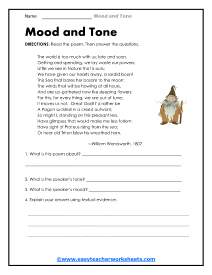 Mood and Tone Worksheets