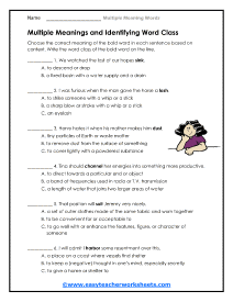 Practice Makes Perfect - Multiple meaning words .