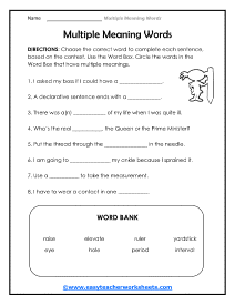 Double Words Pack - Vocabulary Fun  Vocabulary, Word work activities,  Multiple meaning words