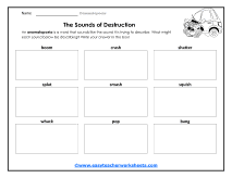 Destruction Sounds Worksheet