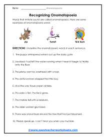 Recognizing Worksheet