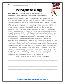 paraphrasing activities paraphrasing activities