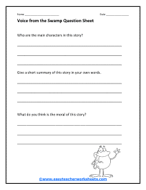 Voice from the Swamp Question Worksheet