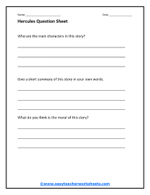 Hercules Question Worksheet