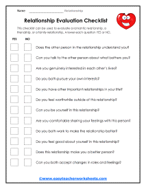 Checklist Worksheet