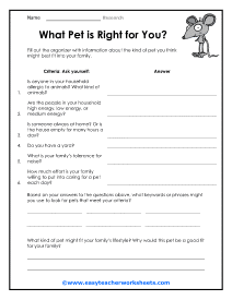 Pet Worksheet