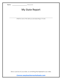 My State Report Worksheet