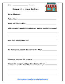 Local Business Worksheet