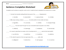 What's Missing Worksheet