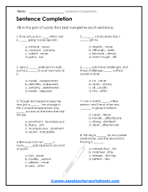 Finish It Up Worksheet