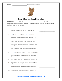 Sentence Correction Worksheets