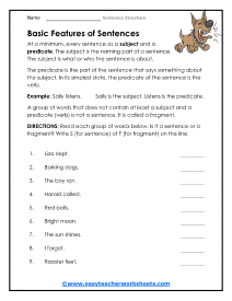 Basic Features Worksheet