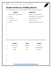 Building Blocks Worksheet