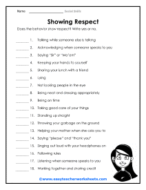 Social Skills Worksheets