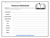 Thesaurus Practice — Matching and Finding Synonyms (Years 3-4)