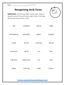 Recognizing Tense Worksheet