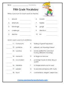 5th Grade Worksheet