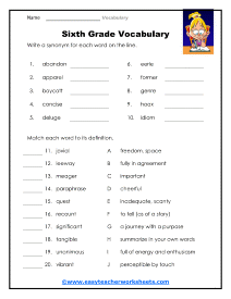 6th Grade Worksheet
