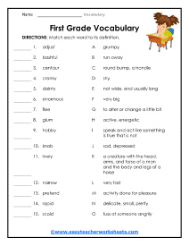 1st Grade Worksheet