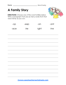 Family Story Worksheet
