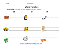 ab, -ot, and -at Family Worksheet