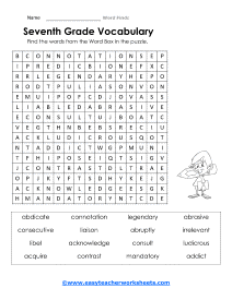 7th Grade Worksheet