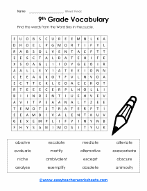 9th Grade Worksheet