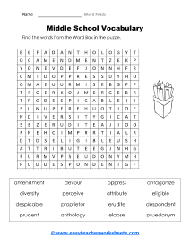 Middle School Worksheet