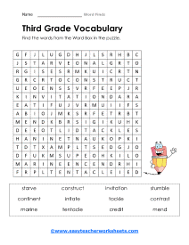 3rd Grade Version 2 Worksheet