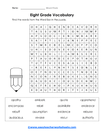 8th Grade Word Find Worksheet 2