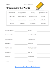 Relations Scramble Worksheet