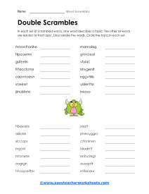 Double Scramble Worksheet