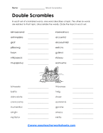 Amphibians and Automobiles Worksheet