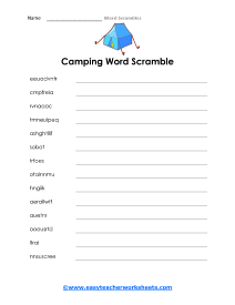 Camping Worksheet