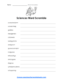 Sciences Worksheet