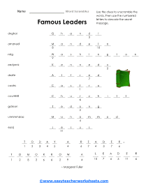 Famous Leaders Worksheet