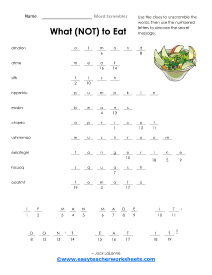 Healthy Foods Worksheet