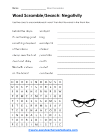 Negativity Worksheet