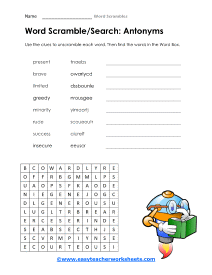 Antonyms Worksheet