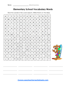 Elementary School Worksheet