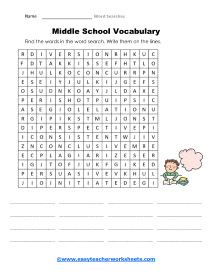 Middle School Vocabulary Worksheet 2