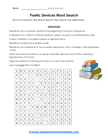 Poetic Devices Worksheet