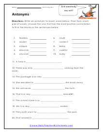 Ant Worksheet