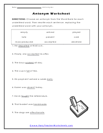 Sentence Worksheet