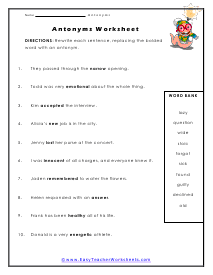 Find in Sentences Worksheet