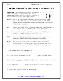 Everyday Conversation Worksheet