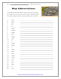 Map Worksheet