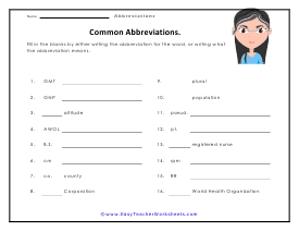 Common Uses Worksheet